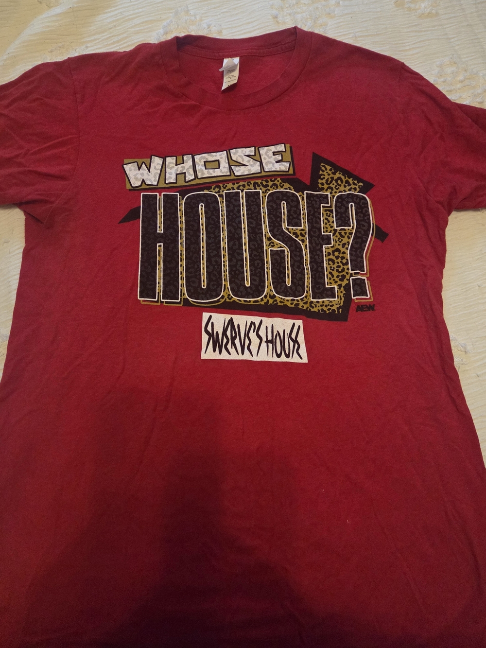 AEW RARE Swerve Strickland Swerve's House Mens Red Graphic Tee
